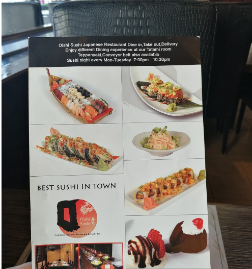 مينو مطعم أوشي سوشي
